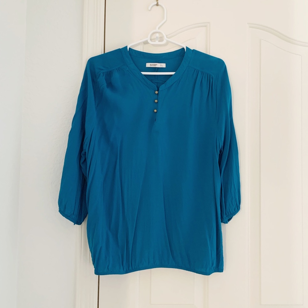 Old Navy Blue 3/4 Sleeve Blouse